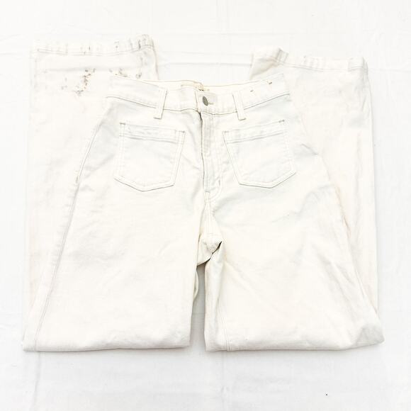Madewell The Perfect Vintage Wide-Leg Cream White Denim Jeans Size 25 - Picture 4 of 9